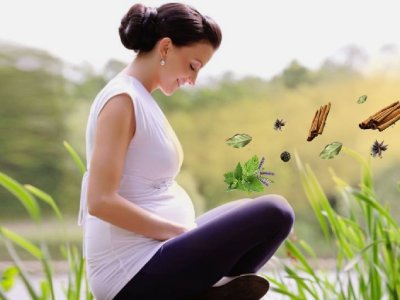 A pregnant woment taking Garbhasanskar treatment during her pregnancy